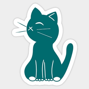 Silhouette Of A Cranky Cat Sticker